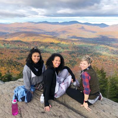 Miranda Pepin, Lisa, and Liz on a hike
