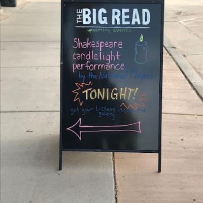 A photo of the sign for The Big Read  