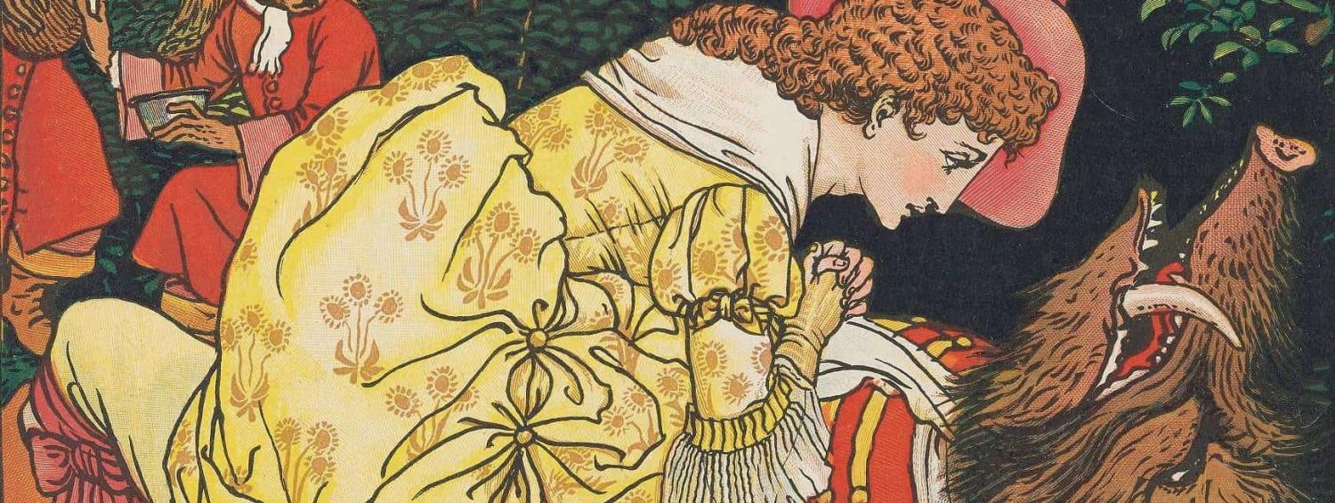 Walter Crane's 1901 Beauty and the Beast, Hand Carved Wood Illustration