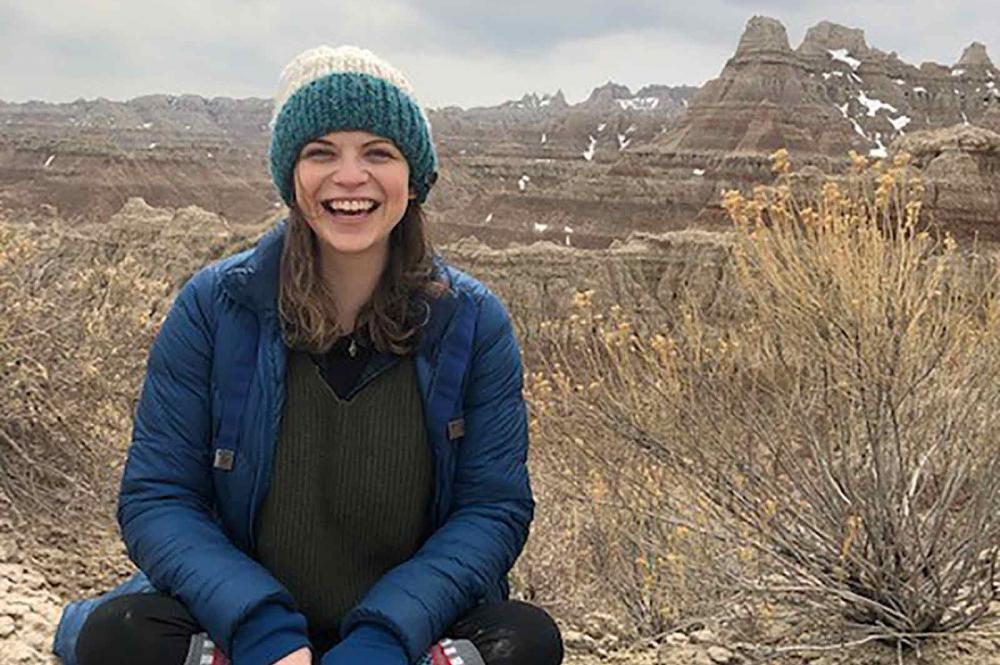 A photo of Jamie in the Badlands park 