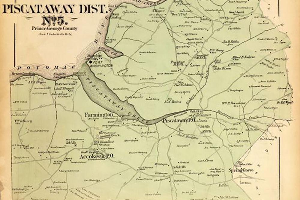 An early map of the Piscataway region in Maryland