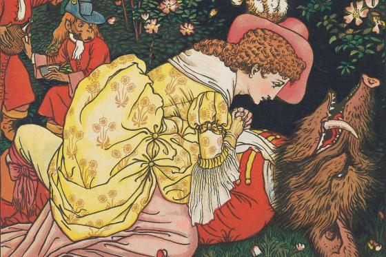 Walter Crane's 1901 Beauty and the Beast, Hand Carved Wood Illustration