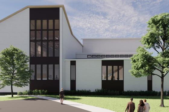 Rendering of the outside of the Makers' Center